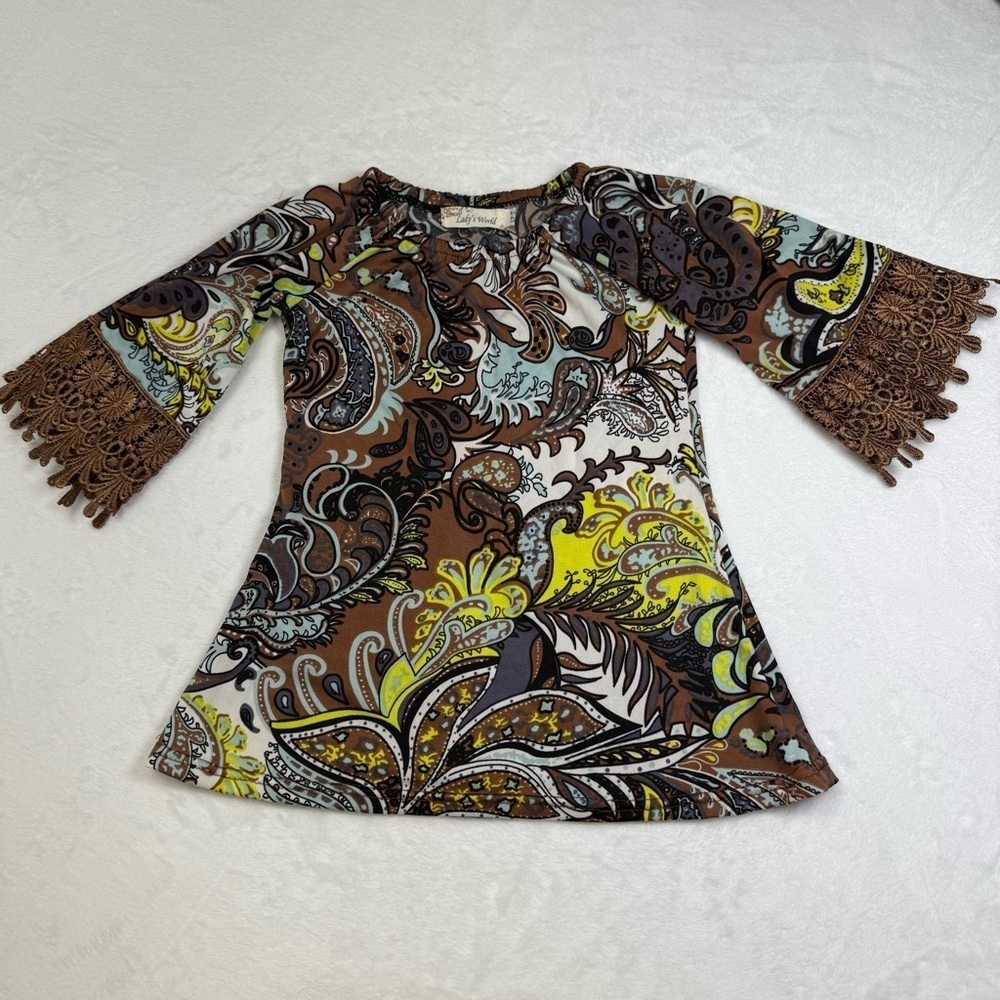 Lady’s World Paisley Bell Sleeve Dress